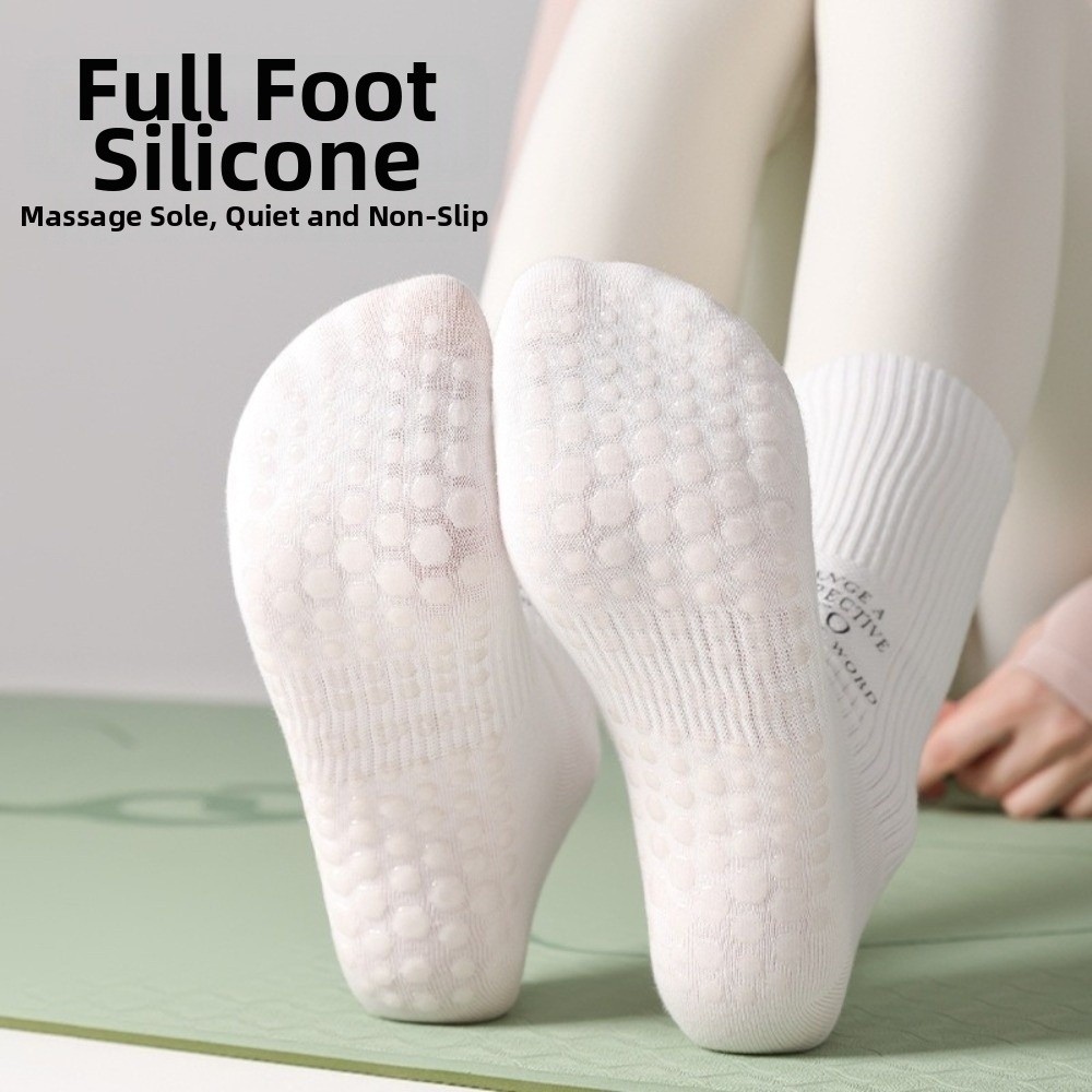 カジュアルな滑り止めヨガソックス、ソフトなレタープリント入り - Medias Para Pilates Y Yoga のレビューと価格